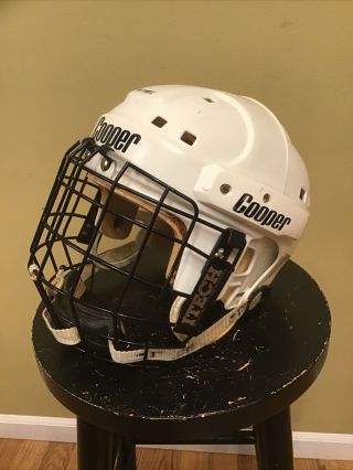 Vintage Cooper Sk 2000 L Hockey Helmet White Sk2000 Itech Shield Adult