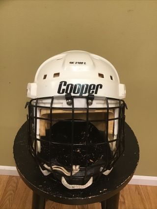 Vintage Cooper SK 2000 L Hockey Helmet White SK2000 Itech Shield Adult 2
