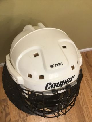 Vintage Cooper SK 2000 L Hockey Helmet White SK2000 Itech Shield Adult 3