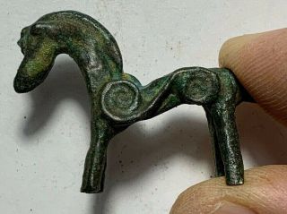 Circa 100bc - 100ad Ancient Celtic Bronze Leaping Horse Statuette Rare 41mm