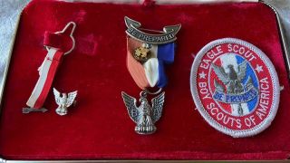 Boy Scout Eagle Scout Award Medal Stange Sterling Type 2 Presentation Kit