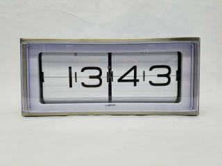 Leff Amsterdam Brick Design Wall And Table Clock Stainless Steel White S&h