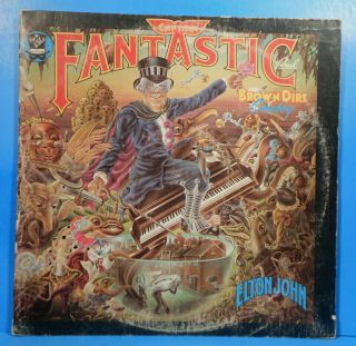 Elton John Captain Fantastic Lp 1975 Press G,  /g,  A