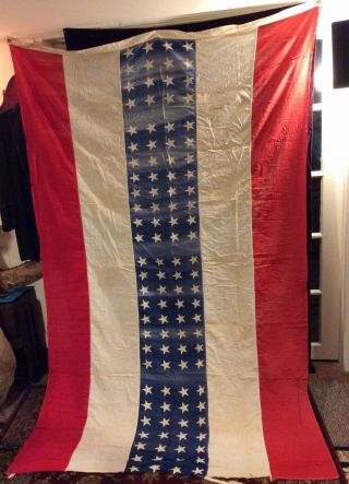 Rare Giant Antique American Bunting Usa Stars Vintage Cloth Fabric Flag Banner