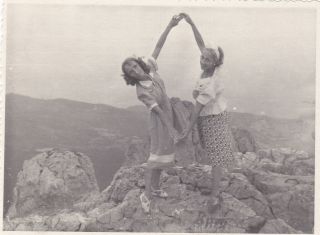 1952 Pretty Young Women Girls Dancing At The Height Unusual Soviet Russian Photo
