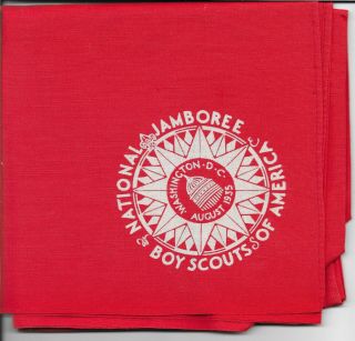Boy Scout 1935 National Jamboree Full Square Red Neckerchief