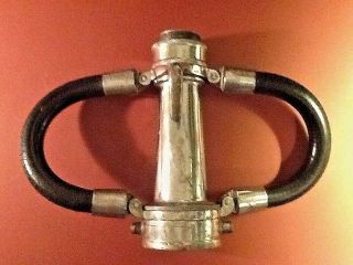 Antique Nickel Plated Brass Fire Hose Nozzle With Two Handles