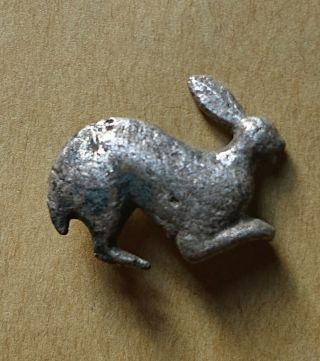 Circa 200 - 300 Ad Ancient Roman Silver Hare Fibula Brooch European Finds