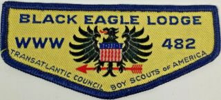 Black Eagle Lodge Oa Bsa Boys Scout Patch W2 Transatlantic Council Rare Vintage