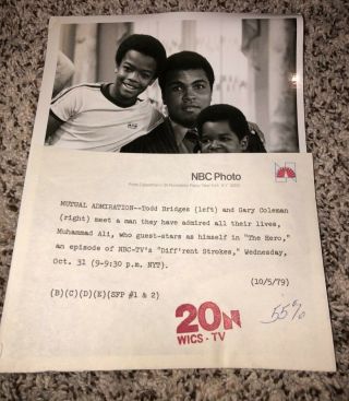 Muhammad Ali Gary Coleman Diff’rent Strokes Nbc Press Photo “the Hero” 10/5/79