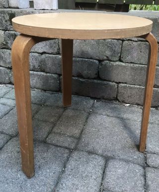 Vintage Mid Century Modern Alvar Aalto Style Bent Leg Nesting Stool Table
