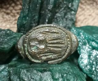 2,  000 Yr Old Time Of Christ Jesus Ancient Roman Bronze Ring Size 7 - 1/4