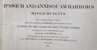 Ipswich & Annisquam Harbors Massachusetts 1857 Map Us Coast Survey