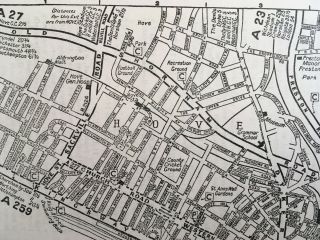 Vintage Map Of Brighton & Hove Sussex England City 1965 3