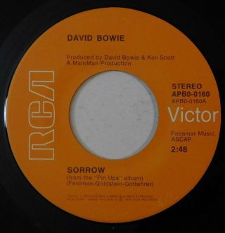 David Bowie Sorrow Amsterdam Rca Stereo 45 Rpm Vg,  Pinups Record