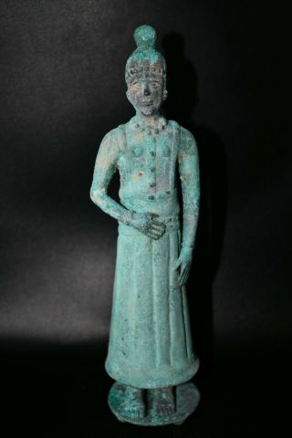 Ancient Sasanian Bronze Statue Of A Noble Man From Ancient Near East