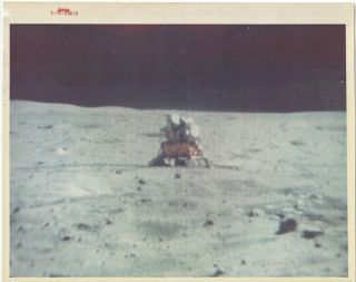 Apollo 16 Lunar Module Tv Vintage Nasa Photo 1969 Red S - 72 - 35612 A Kodak Paper