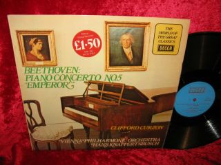 1957 Uk Exc,  Decca Spa 334 Stereo Beethoven Piano Concerto 5 Curzon Vpo Knappert