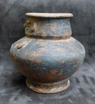 rare pottery vessel with a human face and necklace,  Tairona cult.  Columbia 4