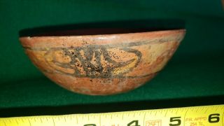 Pre - Columbian Ancient Painted Pottery Bowl Polychrome