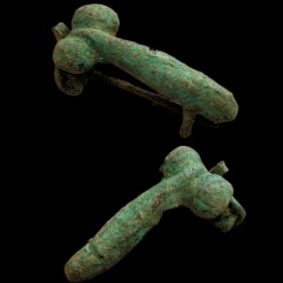 Ancient Roman Bronze Open Work Erotic Fibula Brooch - 200 - 400 Ad (26)