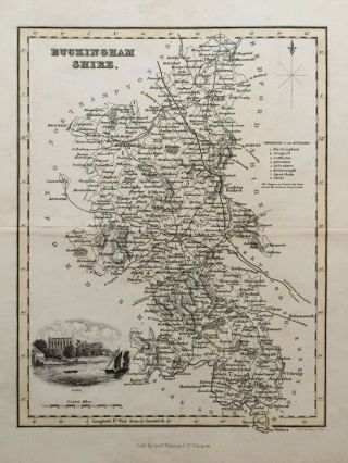 1833 Antique Map; Buckinghamshire By Robert Scott