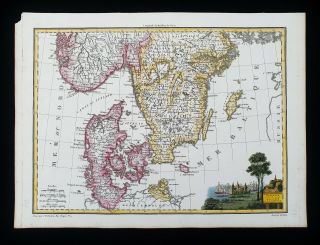 1812 Lapie - Rare Map: Scandinavia,  Denmark,  Sweden,  Norway,  Copenhagen,  Skagen