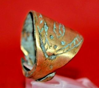 Extremly Rare Ancient Viking Shield Bronze Ring - Circa 9th/10th Century