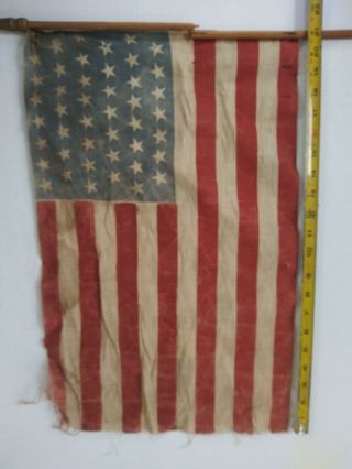 45 Star American Parade Flag 1896 - 1908 Antique Flag 22 " X17 "