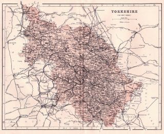 A Map Of The County Of Yorkshire West Riding,  Dated 1860.