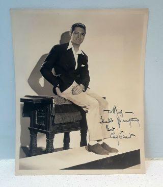 Cary Grant To Mary Brian =vintage Signed Autograph Movie Actor 10 " Photo=