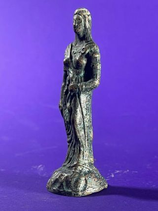 RARE HIGHLY DETAILED ANCIENT ROMAN BRONZE PERIOD STATUE - 200 - 400 AD 3
