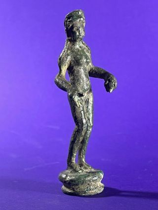 RARE HIGHLY DETAILED ANCIENT ROMAN BRONZE PERIOD STATUE - 100 - 400 AD 2
