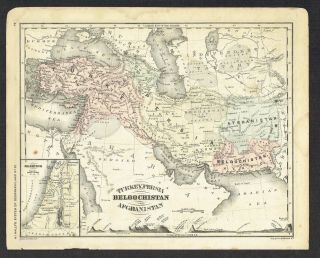 Turkey Persia Beloochistan Afghanistan 1860 Map Mcnally 