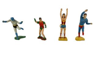 Vintage 1966 Ideal Justice League,  Wonder Woman,  Batman,  Robin,  Superman Figures