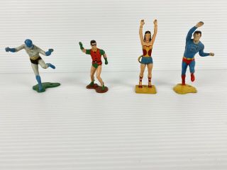 Vintage 1966 Ideal Justice League,  Wonder Woman,  Batman,  Robin,  Superman Figures 2