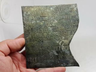 Stunning Ancient Rare Roman Bronze Military Diploma S.  P.  Q.  R 215 Gr 125 Mm