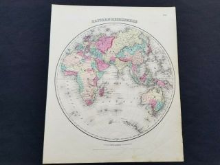 1855 Colton Atlas Antique Rare Map - World Eastern Hemisphere Asia