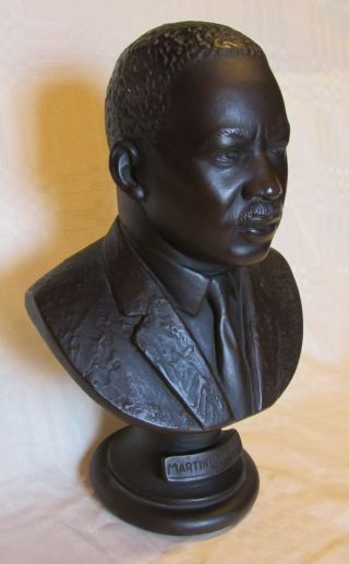 1968 Mlk Martin Luther King Jr.  Memorial Bronzed Chalk Bust Signed Girolami