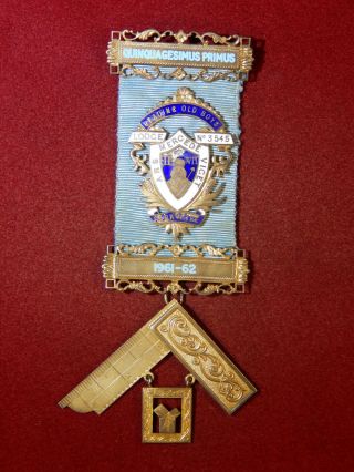 Masonic Silver Past Masters Jewel - Lodge № 3545 Hm Silver 1966 Year