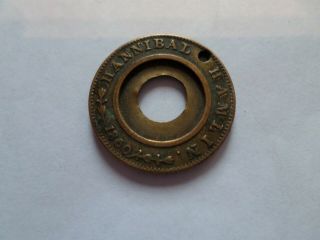 1860 Abraham Lincoln Hannibal Hamlin Campaign Medal Token Ferrotype - Rare