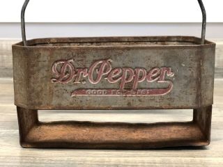 Rare Vintage 1940’s Dr.  Pepper Metal Stadium Caddy Carrier With Logo Both Sides