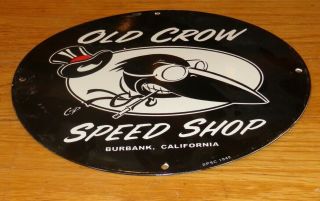 VINTAGE 1948 OLD CROW SPEED SHOP CALI 11 3/4 
