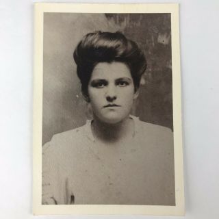Vintage Black And White Reprint Photo Victorian? Woman With Updo 3.  5 X 5