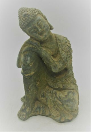 Ancient Gandhara Bronze Seated Buddha Figurine
