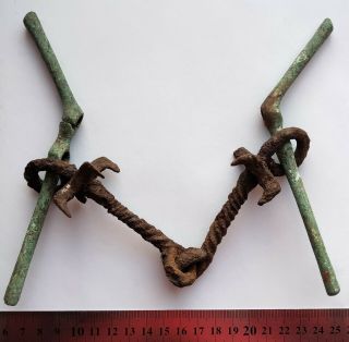 Scythian Bronze Horse Harness 800 - 600 B.  C. ,  With A Strict Iron Bits,  Rare Type