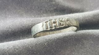 A Very Rare 16th Century Ihs Jesus Childs Ring.  L131s