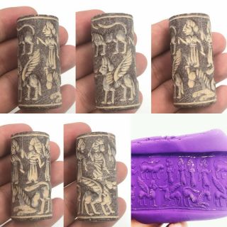 Old Antique Sassanian Old Rare Jasper Intaglio Ancient Cylinder Seal Old Bead