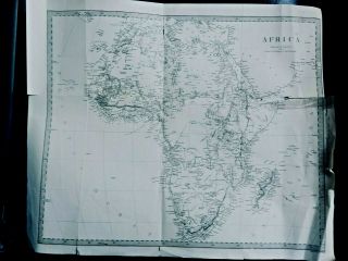 Map Of Africa - 1870 - 44 X 36 Cms Black And White - J&c Walker