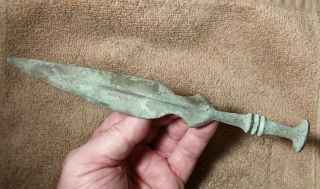 2,  000 Yr Old Ancient Roman Bronze Dagger Throwing Knife Short Sword